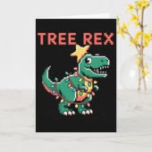 Carte T-Rex Pull Ugly Christmas Sweater Dinosaure Noël (Fleur jaune)
