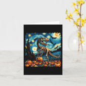 Carte T-rex Skeleton Halloween Van Gogh Starry Night Fal (Fleur jaune)