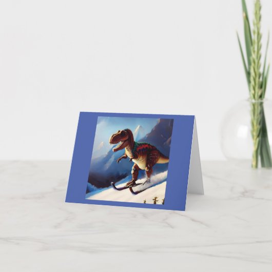 Carte T Rex Skiing (Devant)