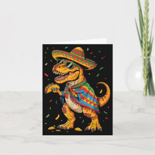Carte T-rex taco fiesta cinco de mayo dino en chapeau me