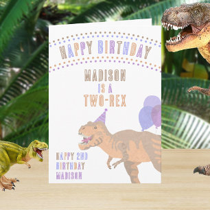 Carte T-Rex Tan N'Importe Quel Âge Dinosaure Joyeux Anni