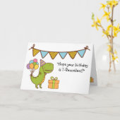 Carte T-Rexcellent Anniversaire (Fleur jaune)
