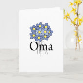 Carte T-shirt assez bleu d'Oma de fleur (Fleur jaune)