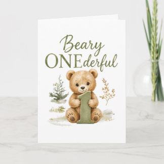 Carte T-shirt Beary Merveilleux 1er Anniversaire