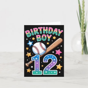 Carte T-shirt de baseball pour garçon d'anniversaire 12