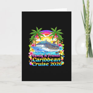 Carte T-shirt de la croisière caraïbe 2026 pour famille