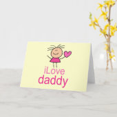 Carte T-shirt de mignonne I Love Daddy (Fleur jaune)