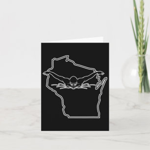 Carte T-shirt de natation drôle Tee Wisconsin State Prid