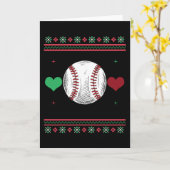 Carte T-shirt de Noël moche de baseball Xmas (Fleur jaune)