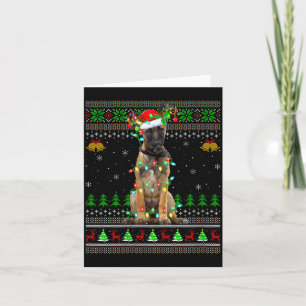 Carte T-shirt de Noël moche pour femmes Chien Malinois B