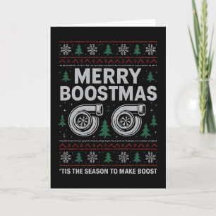 Carte T-shirt de Noël Turbo Merry Boostmas pour course a