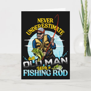 Carte T-shirt drôle d'anniversaire de pêche Byss - Vieil