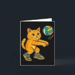 Carte T-shirt drôle de chat mignon joueur de volley-ball<br><div class="desc">Équipe de tee-shirt drôle de chat mignon joueur de volley-ball pour fan</div>