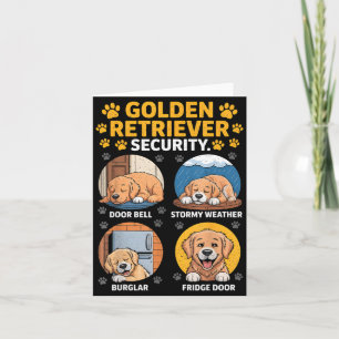 Carte T-shirt Goldens Sécurité Golden Retriever Drôle