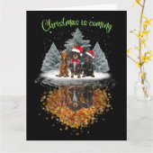 Carte T-shirt graphique de chien mignon de Noël de tecke (Fleur jaune)