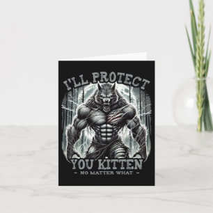 Carte T-shirt graphique drôle Je vous protégerai Chat Al