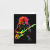 Carte T-shirt graphique squelette jouant de la guitare R (Devant)