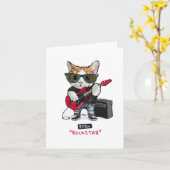 Carte T-shirt Kitty Rockstar (Fleur jaune)