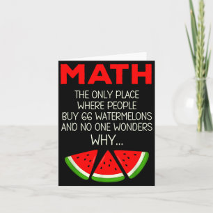 Carte T-shirt Maths Calcul Pastèque Blague Professeur