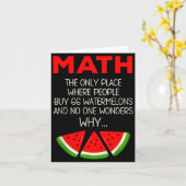 Carte T-shirt Maths Calcul Pastèque Blague Professeur (Fleur jaune)