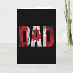 Carte T-Shirt Papa Drapeau Canada Vintage Fête des Pères