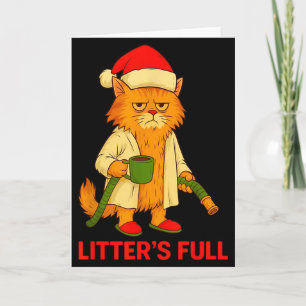 Carte T-shirt parodie de chat à litière pleine _2