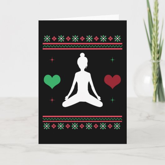 Carte T-shirt Pilates Noël Ugly Yoga Xmas (Devant)