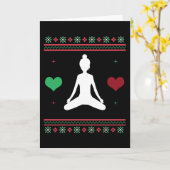 Carte T-shirt Pilates Noël Ugly Yoga Xmas (Fleur jaune)