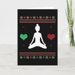 Carte T-shirt Pilates Noël Ugly Yoga Xmas