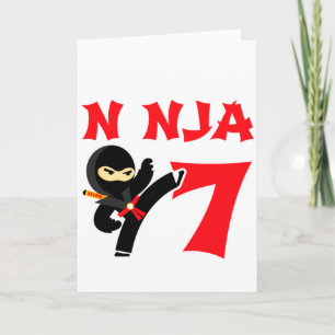 Carte T-shirt pour enfants de 7 ans pour fête d'annivers