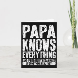 Carte T-shirt pour la fête des pères Papa sait tout