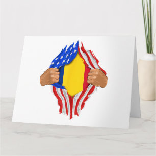 Carte T-Shirt Sang Roumain en Moi Drapeau de la Roumanie