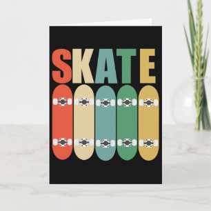 Carte T-shirt Skateboarder Rétro Vintage Skateboarding