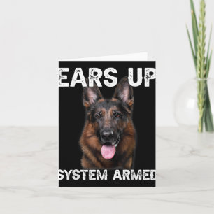 Carte T Shirt Système D'oreilles De Chien Berger Alleman