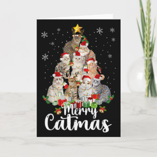 Carte T-shirts de Noël drôles de chats Jingle Meow pour