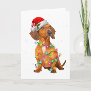 Carte T-shirts de Noël pour chiens teckel arbre de Noël