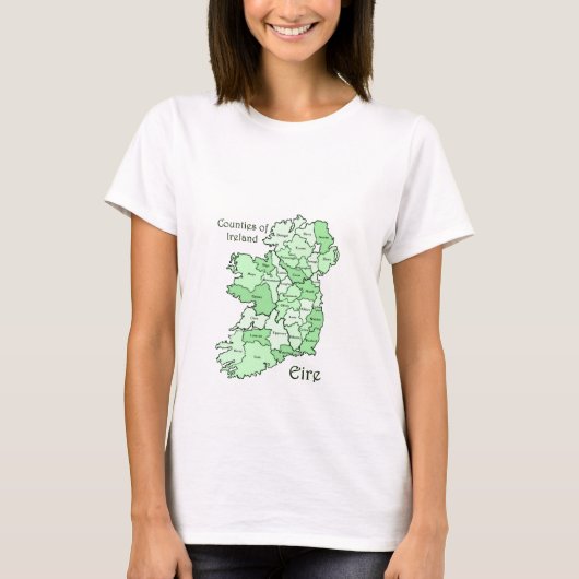 Carte T-Shirts des comtés d'Irlande (Devant)