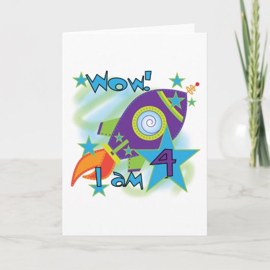 Carte T-shirts et cadeaux 4e anniversaire Rocket Ship (Devant)