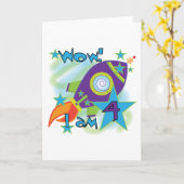 Carte T-shirts et cadeaux 4e anniversaire Rocket Ship (Fleur jaune)