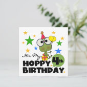 Carte T-shirts et cadeaux 4th Birthday Frog Hoppy (Debout devant)