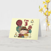 Carte T-shirts et cadeaux Cowboy 3e anniversaire (Fleur jaune)