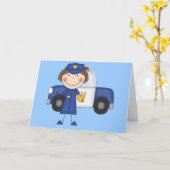 Carte T-shirts et cadeaux d'agente de police féminine (Fleur jaune)