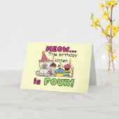 Carte T-shirts et cadeaux d'anniversaire 4th Kitten (Fleur jaune)