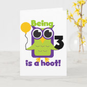 Carte T-shirts et cadeaux d'anniversaire de Hoot Owl 3e (Fleur jaune)