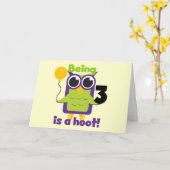 Carte T-shirts et cadeaux d'anniversaire de Hoot Owl 3e (Fleur jaune)