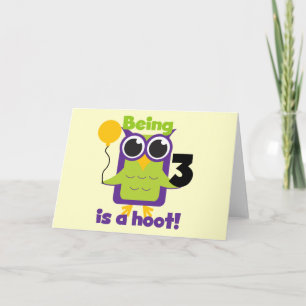 Carte T-shirts et cadeaux d'anniversaire de Hoot Owl 3e