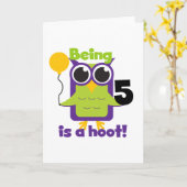 Carte T-shirts et cadeaux de 5 ans de Hoot Owl (Fleur jaune)