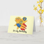 Carte T-shirts et cadeaux de l'Alien spatial 2e annivers (Fleur jaune)