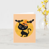 Carte T-shirts et cadeaux Halloween Chats et chauves-sou (Fleur jaune)