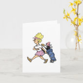 Carte T-shirts et cadeaux Lady Golfer (Fleur jaune)